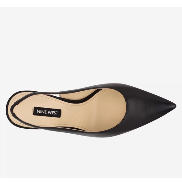 Nine West Black Leather Slingback Heels - Picture 3 of 8